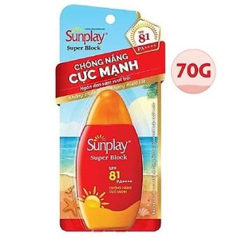 Kem chống nắng cực mạnh Sunplay Super Block, kháng nước tốt, SPF 81/PA++++ 70g
