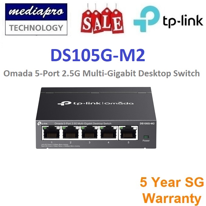 TP-LINK DS105X Omada 5-port 10Gbps Desktop Switch ( Mulit-Gigi 10G