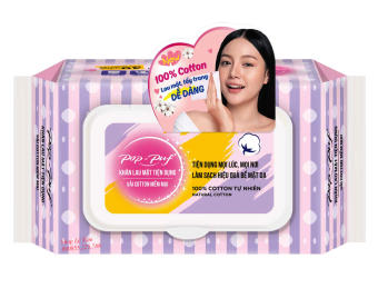 Khăn lau mặt tiện dụng Pop-Puf loại 40 miếng/gói