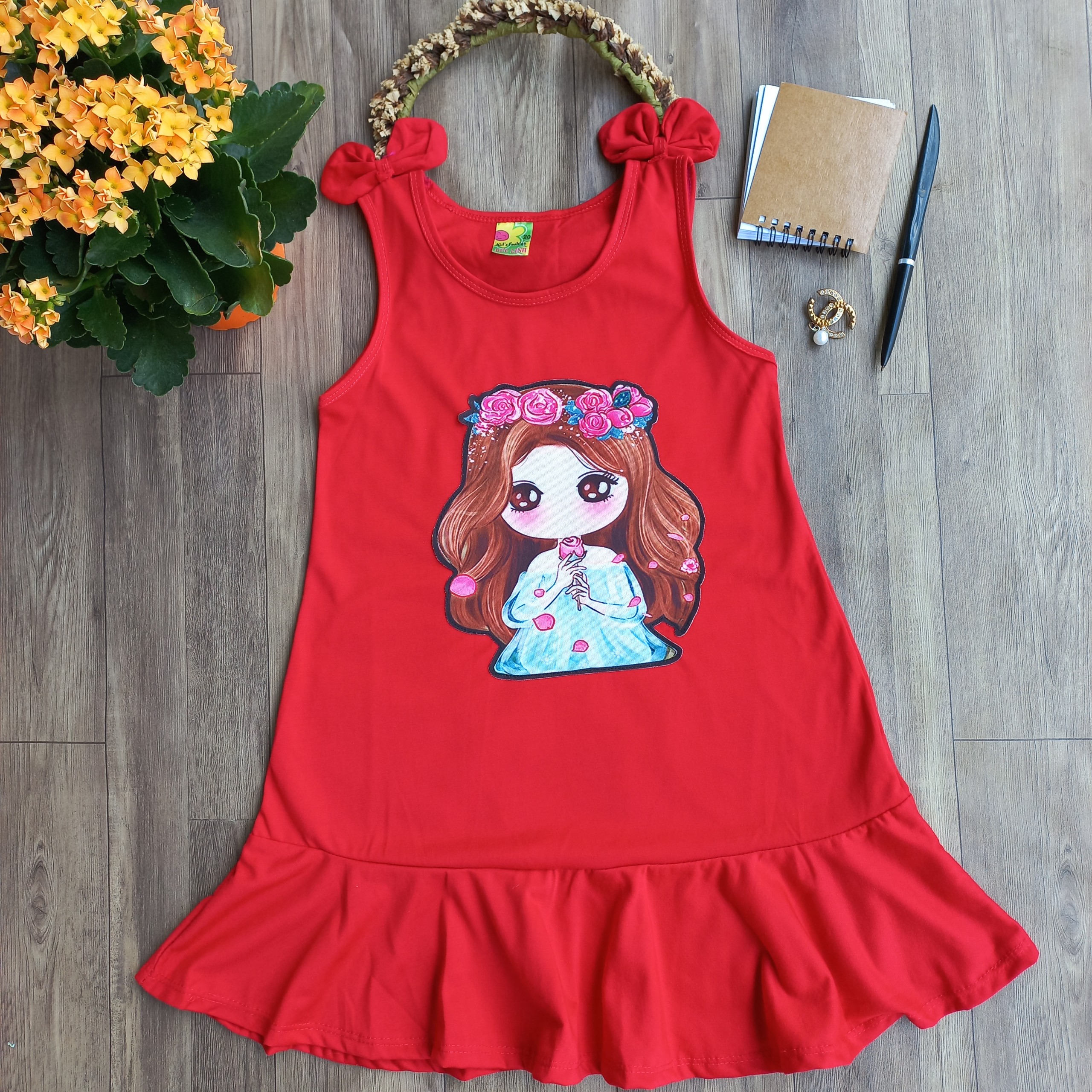 Đầm bé gái 18-26kg | đầm xoè chữ a dễ thương | váy cánh tiên cotton | kim shop 2020