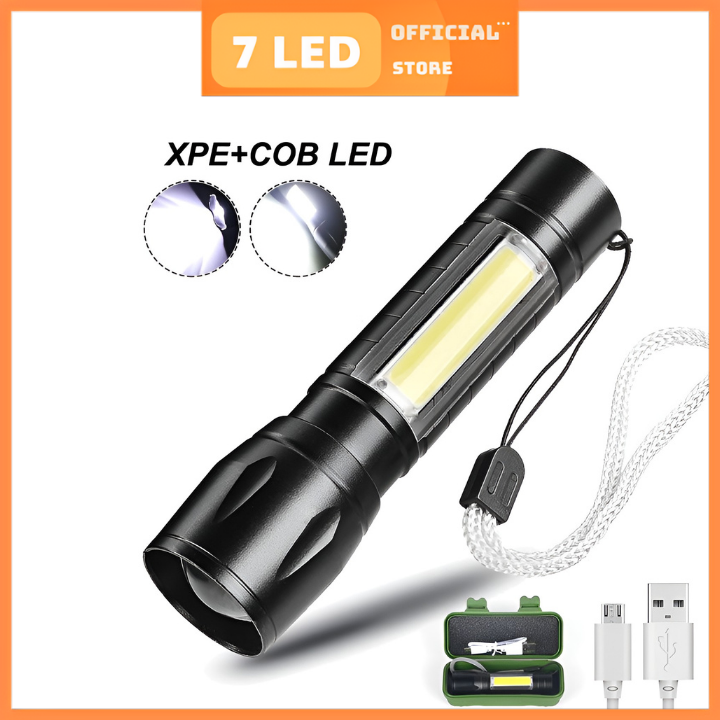 Đèn Pin mini sạc 3 chế độ sáng tặng kèm hộp đựng siêu tiện lợi