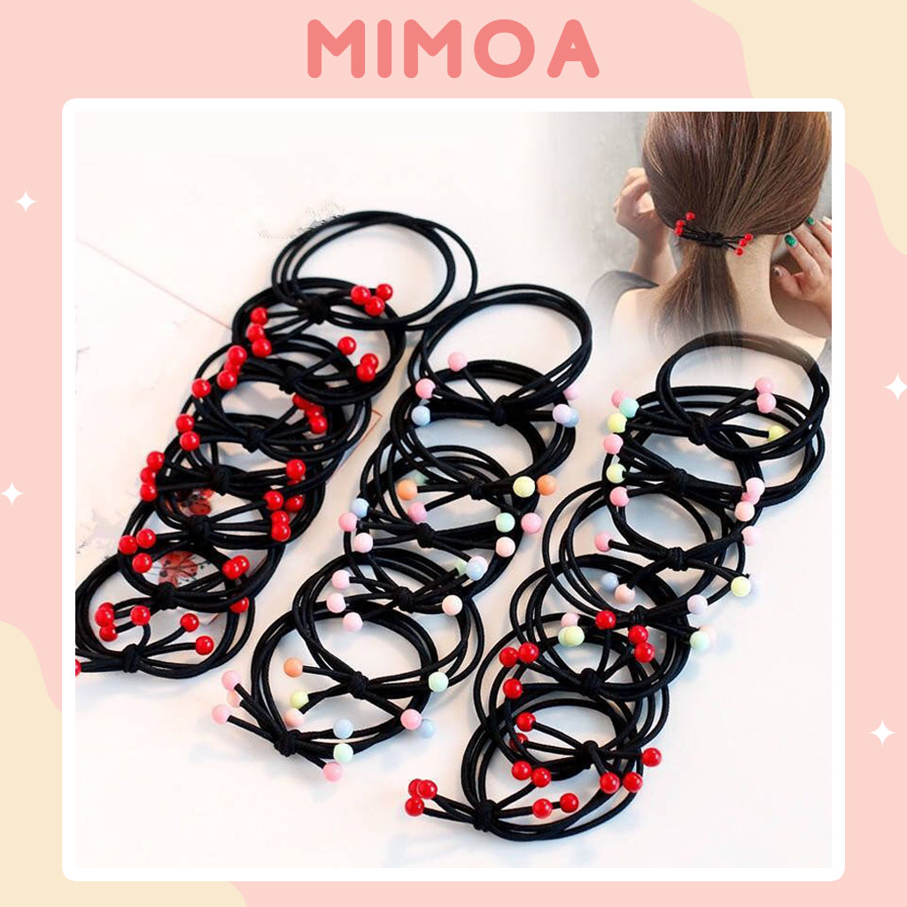 Dây cột tóc hạt cherry siêu xinh