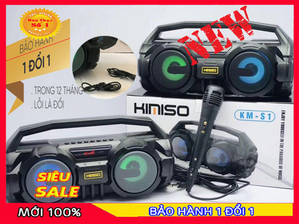 Loa super bass karaoke bluetooth kimiso km-s1 loa xách tay kimiso siêu âm thanh pin khủng , mic hát dài 2m loa bluetooth 5.0