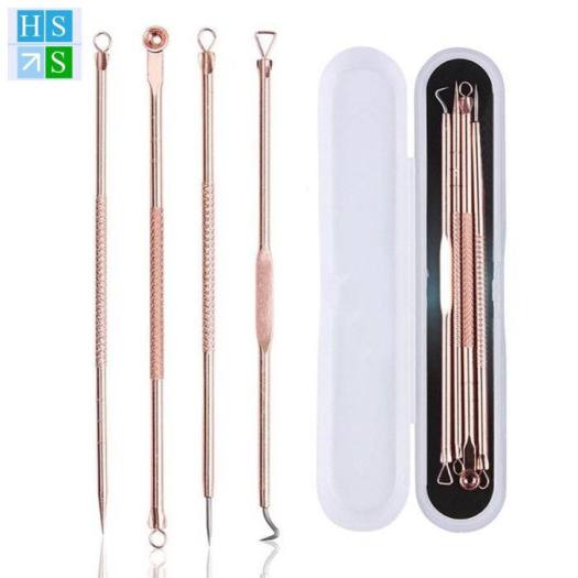 BỘ DỤNG CỤ NẶN MỤN chứng cá 4 cây 8 đầu thép không gỉ đa năng và tiện dụng - HS Shop Đà Nẵng