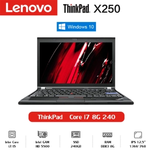 สินค้า Lenovo Notebook Thinkpad X250 Intel Core i7-5300U RAM8G SSD256G 12.5inch Windows 10 Activated Microsoft Office Laptop แล็ปท็อป รับประกัน 1 ปี