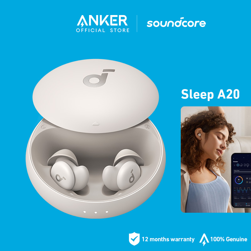 Soundcore Sleep A20 by Anker Sleep Earbuds, Noise Blocking Sleep Headphones, Small Design for Side Sleepers, 80H Playtime, Stream Content via Bluetooth 5.3, Sleep Monitor ราคา 4,499 บาท*ส่งฟรี