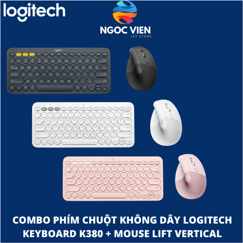 Combo bàn phím chuột không dây Logitech K380 + Chuột Công thái học Lift Vertical
