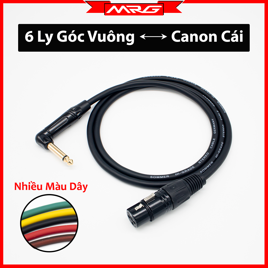 Dây 6 Ly Cong Ra Canon Cái dài 0.5met-1met-3met-5met-8met-10met (XLR Female To TR 1/4inch) | dây 6ly canon, dây canon 6 ly, dây jack canon cái, dây jack 6.5mm ra xlr, dây giắc 6 ly ra canon.