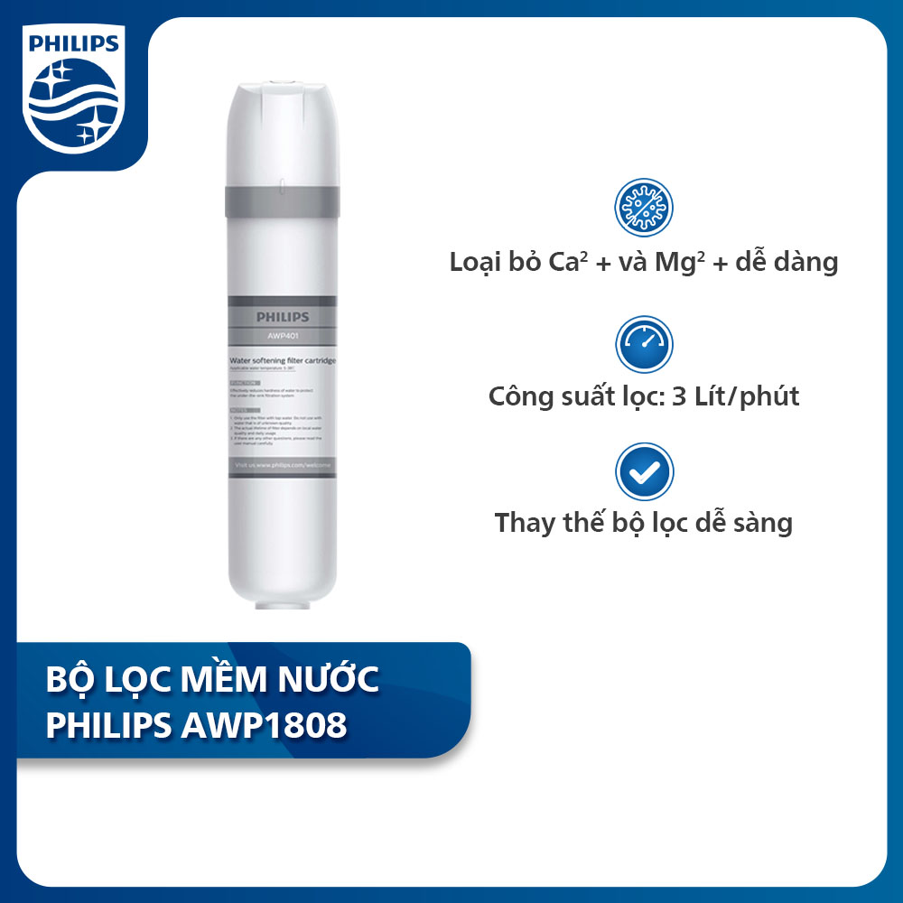 Bộ tiền lọc làm mềm nước Philips AWP1808
