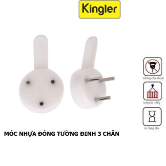 10 Móc Đóng Đinh 3 Chân, Móc Treo Đa Năng, Móc Treo Tranh, Ảnh, Đồng Hồ, Móc An Toàn, Móc Nhựa Đinh 3 Chân Đóng Tường. Chắc Chắn. Kingler Malll 2220set10