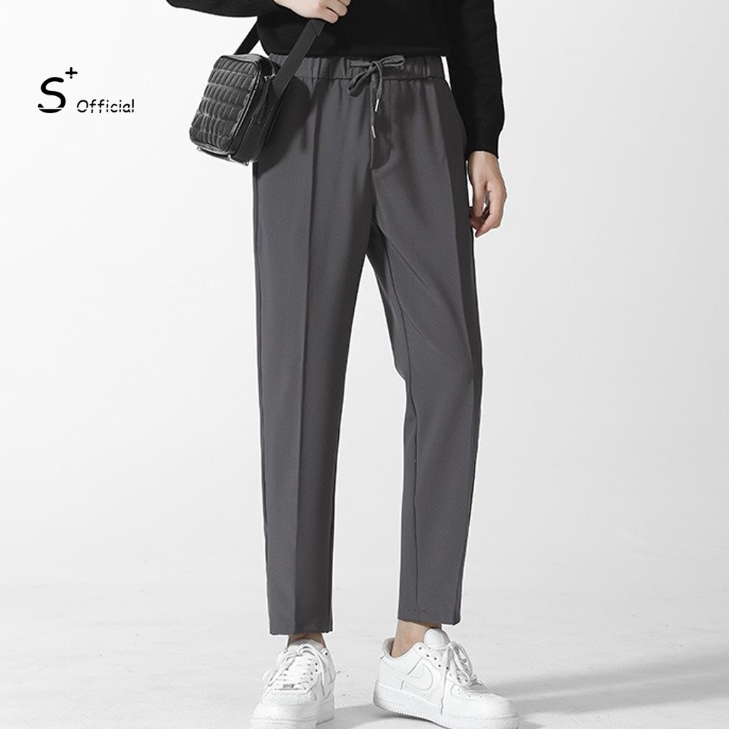 Quần âu nam cao cấp baggy cạp chun công sở Hàn Quốc ống suông, quần baggy nam ống rộng dáng âu phong cách ulzzang- QA001