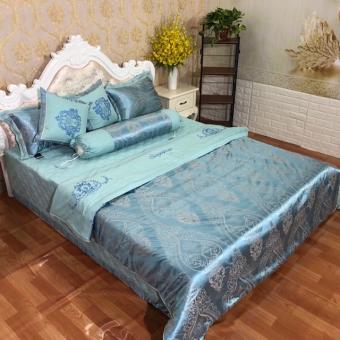 Bộ Chăn Ga Gấm Lụa Singapore 7 Món