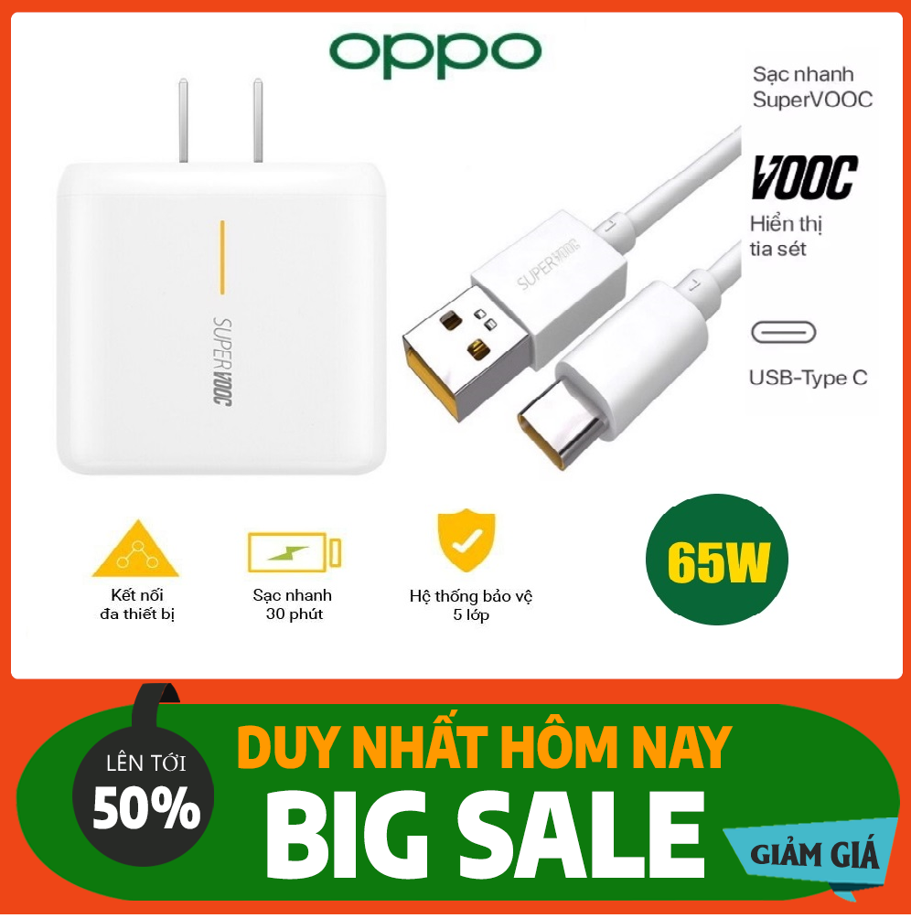 Bộ sạc nhanh oppo 65w super vooc sạc siêu nhanh