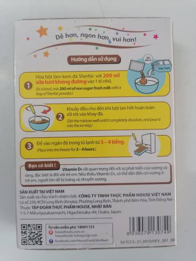 Bột Làm Kem Đá kiểu Nhật [VN] SHERBIC Chocolate & Mint Ice Cream Powder