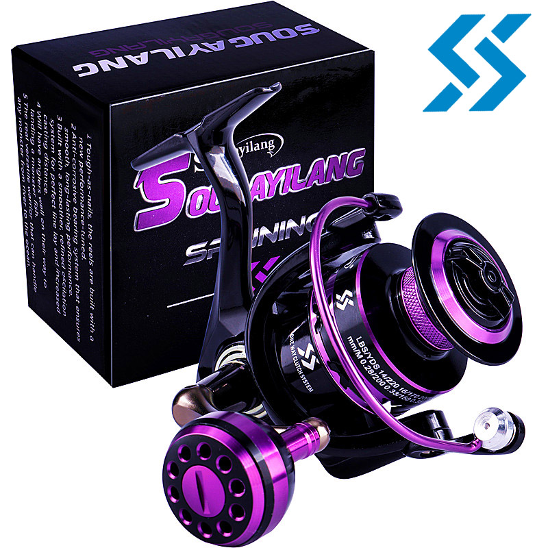 Sougayilang Máy Câu Cá ZSR2000-5000 Tỷ Số Truyền Động 5.0:1 Vòng Bi 12 + 1 Máy Câu Đứng Màu Tím Siêu Chắc Để Câu Cá Chép Cá Da Trơn Câu Cá Ngoài Trời