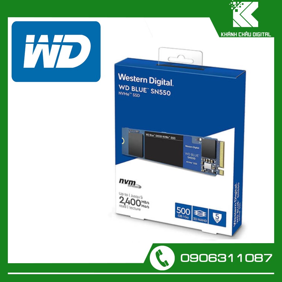 Ổ cứng SSD WD Blue SN550 500GB/1TB/2TB M2 2280 PCIe NVMe Gen 3×4 WDS500G2B0C