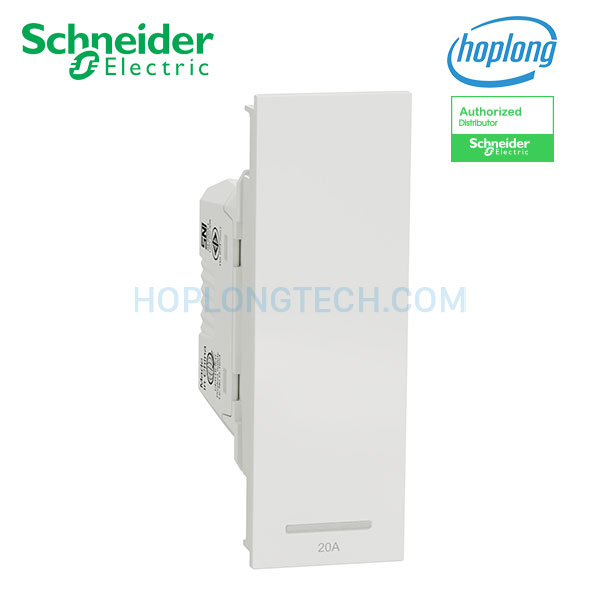 Công tắc 2 cực m3t31_d20n_we schneider dòng avataron a, 20a, 250v, double pole, with led s sized, màu trắng.