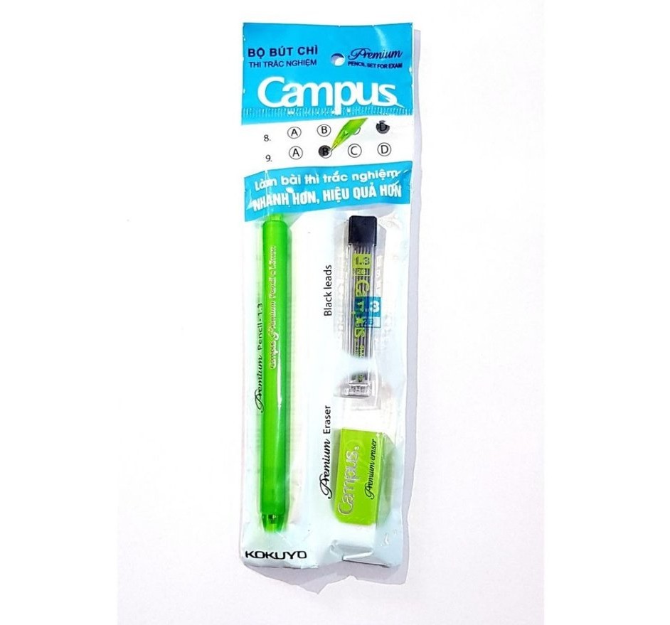 Combo bút chì trắc nghiệm, bút chì Campus, bút chì bấm, bút chì ngòi 1.3 Combo bút chì trắc nghiệm