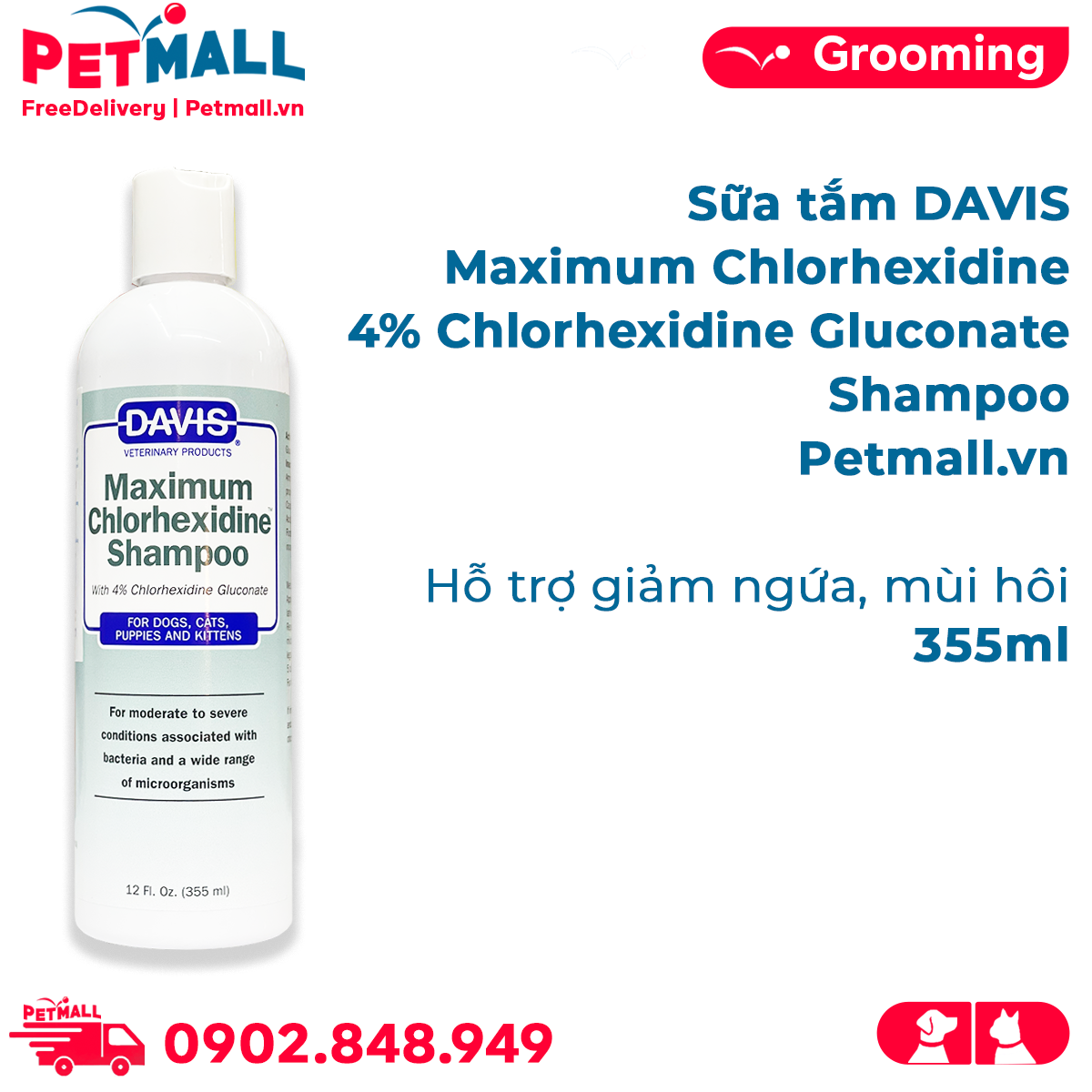Sữa tắm DAVIS Maximum Chlorhexidine with 4% Chlorhexidine Gluconate