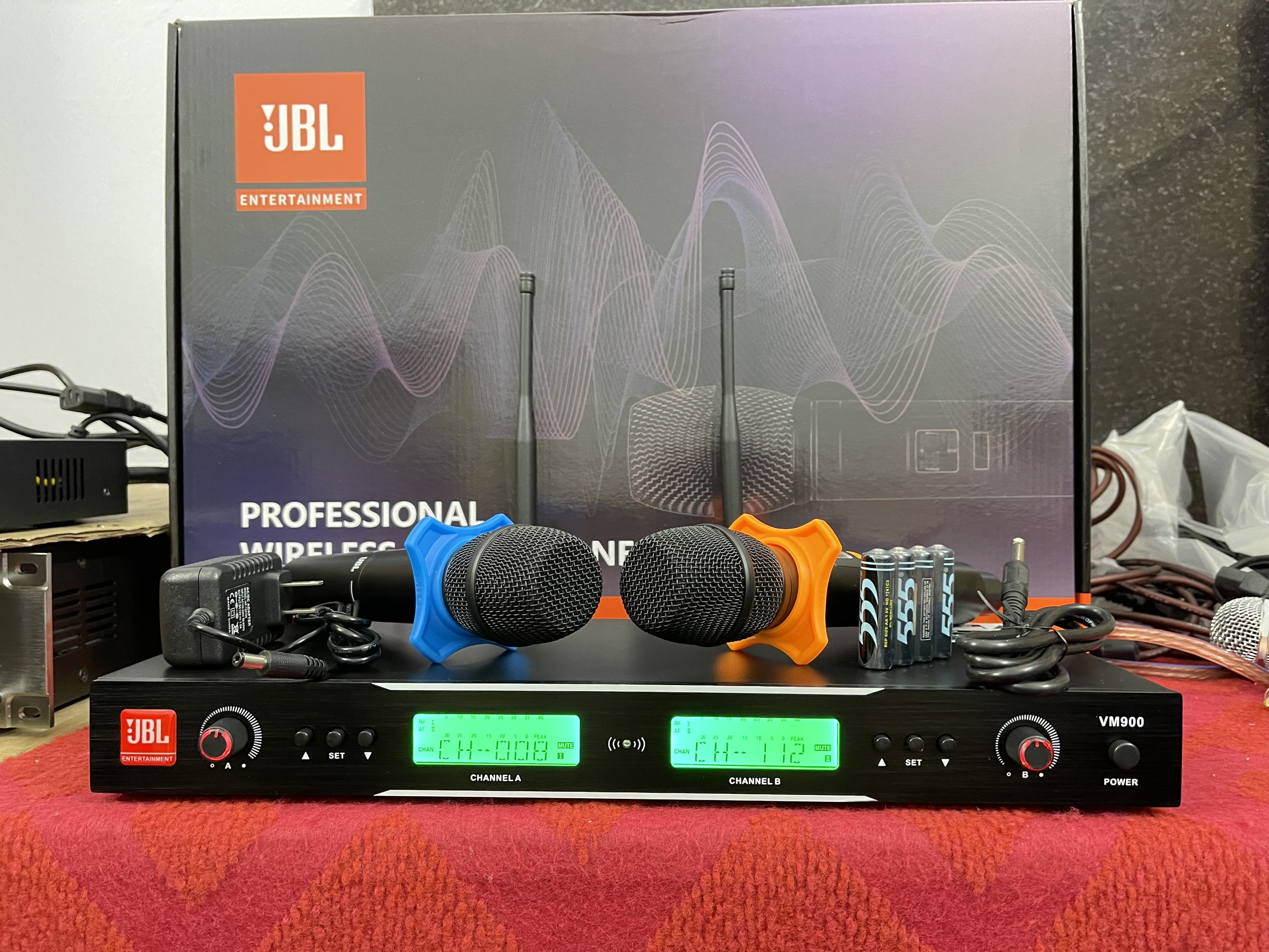 Mic không dây jbl vm900 micro karaoke không dây cao cấp jbl