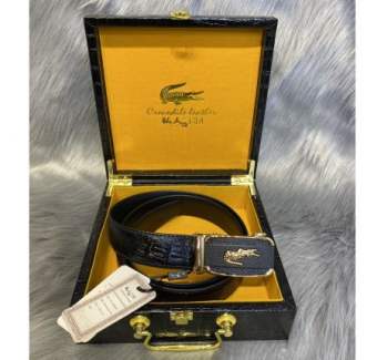 Thắt Lưng Nam Cao Cấp dây Lưng Nam Da Thật Đẹp Da Cá Sấu Vân Lưng ( tặng kèm hộp ) Dây thắt lưng da cá sấu liền.