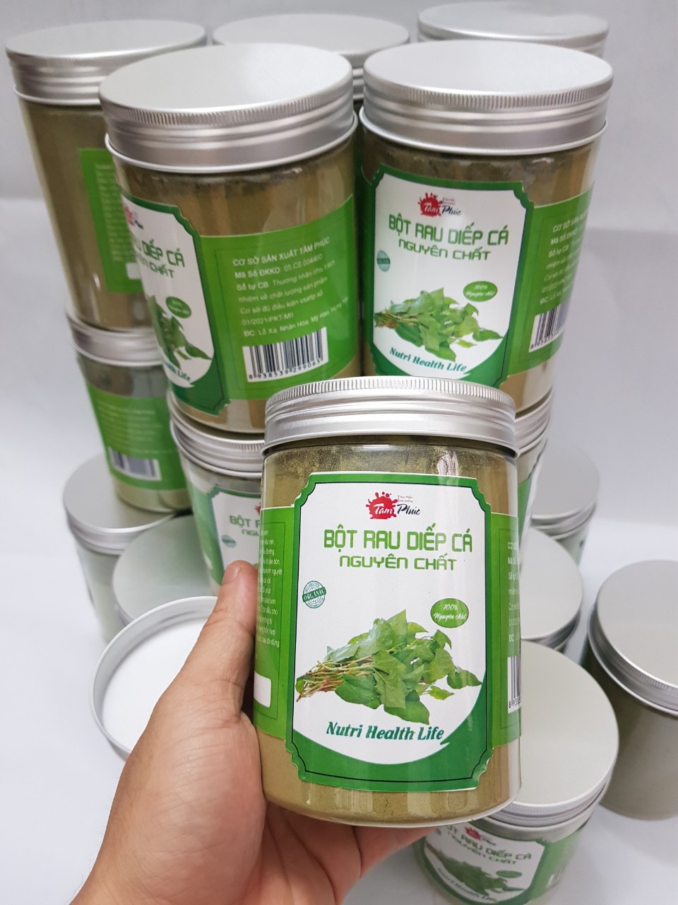 Bột rau diếp cá sấy lạnh (hộp 250g) bột rau diếp cá sấy lạnh bột diếp cá nguyên chất thanh nhiệt đẹp