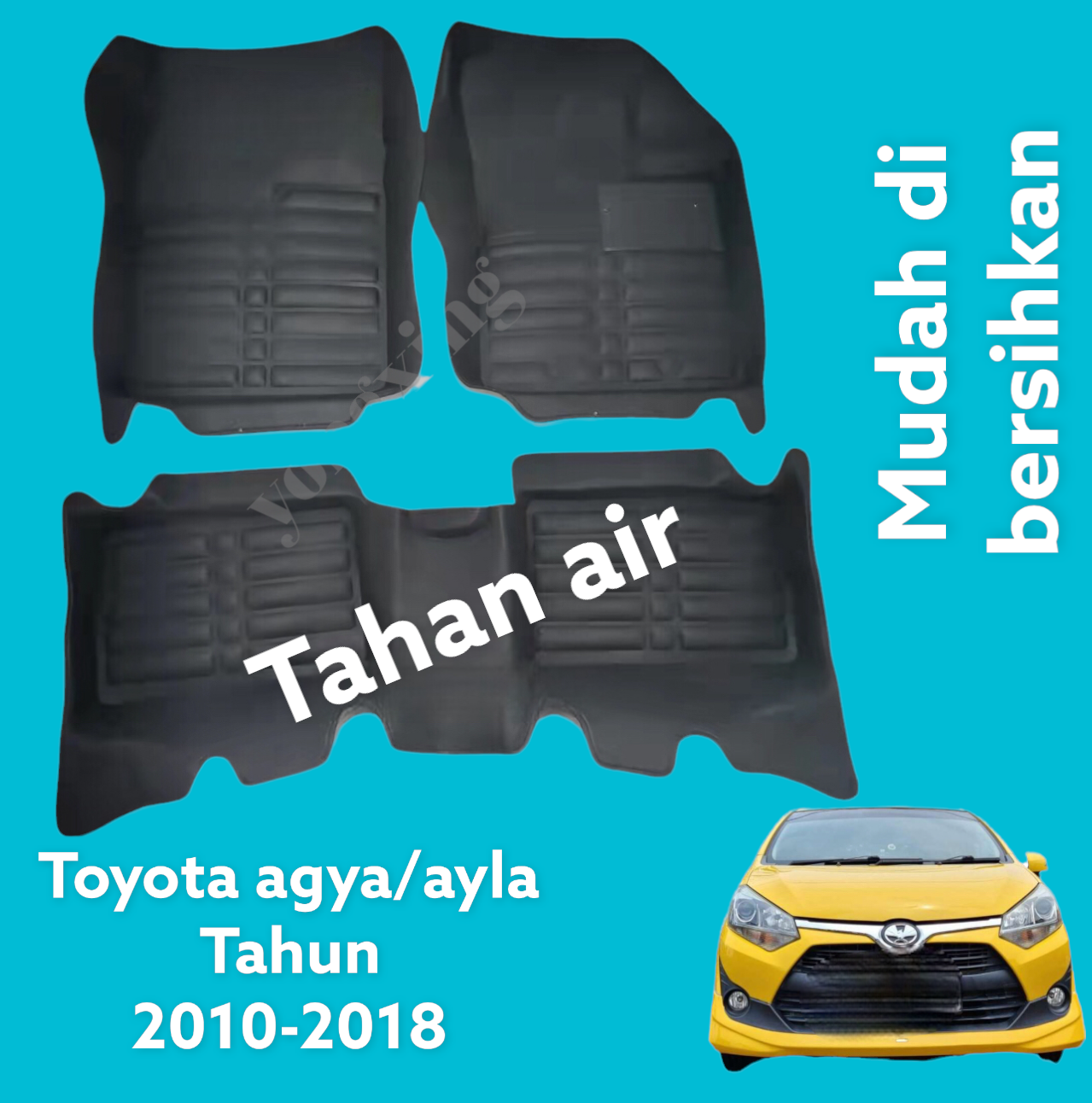 Karpet Mobil 5D Premium Toyota Agya / Ayla Plug And Play Tahan Air Dan Tahan Debu Harga 639,000 rupiah*Gratis Ongkir