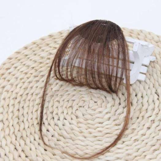 TÓC GIẢ MÁI THƯA CÓ MAI 2 BÊN-MÀU NÂU ĐEN