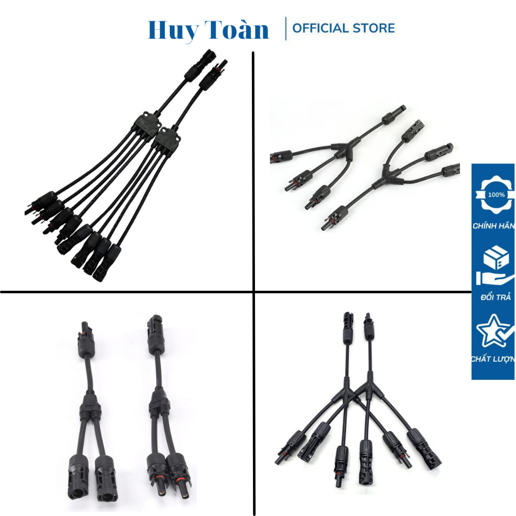 Cặp jack kết nối phân nhánh chữ y mc4 2 đầu ra/ mc4 3 đầu ra/ mc4 4 đầu ra 1 m/m/m/f và f/f/f/m cút nối nlmt