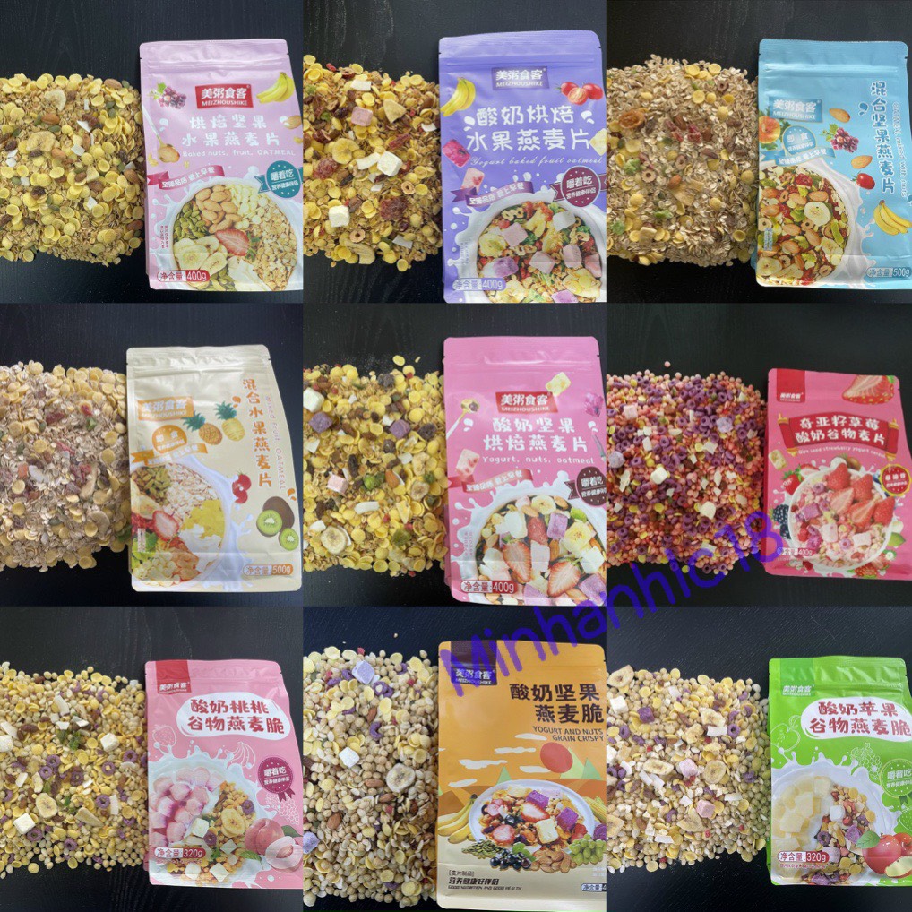 [Chính hãng] Ngũ cốc sữa chua mix hoa quả, hạt dinh dưỡng - Ngũ cốc Giảm cân không đường ăn kiêng MEIZHOUSHIKE