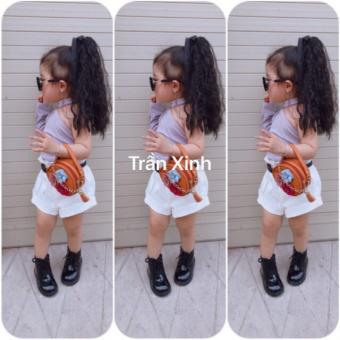 Tóc giả cột xù bé nhỏ nhắn cao cấp- ảnh