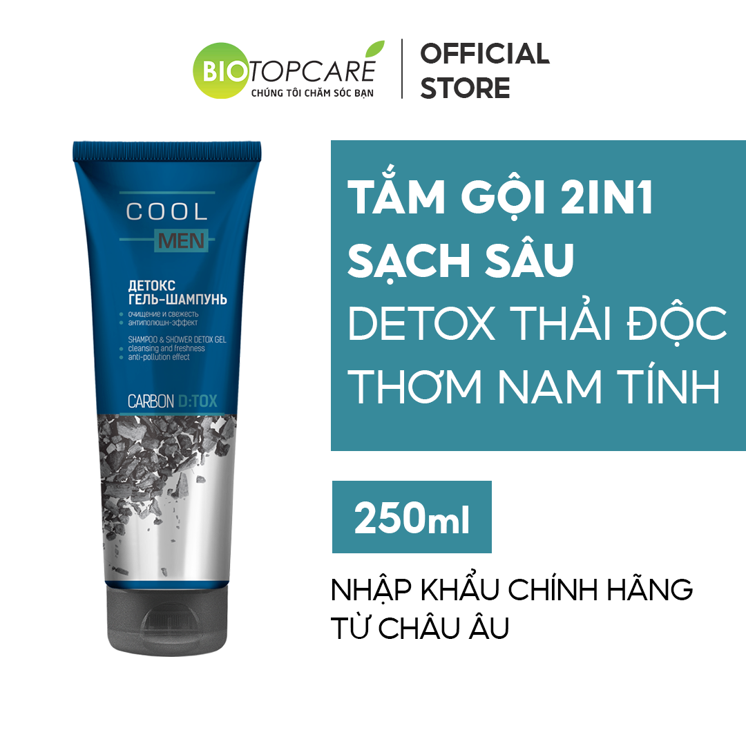 Tắm gội 2in1 detox than tre hoạt tính Cool Men Detox Carbon 250ml