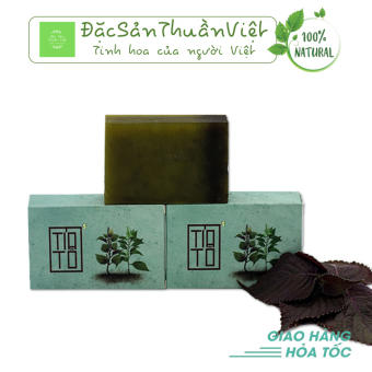 Xà Bông Tía Tô HTX Sinh Dược 100g, Xà phòng tắm thảo mộc thiên nhiên