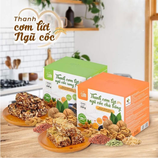 Thanh Cơm Gạo Lứt Herbslim Chà Bông Vị Thơm Ngon Hộp 10 Gói