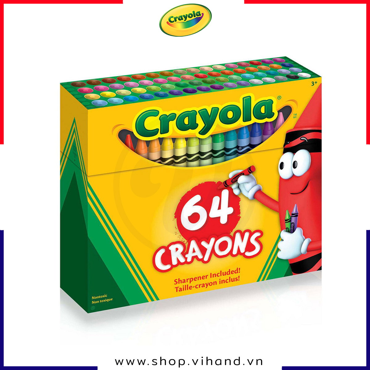 Bộ 64 bút sáp màu tập tô cho trẻ Crayola Crayons chính hãng