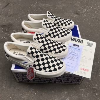 Giày thể thao Vans caro lười - Giày lười slip on nam nữ cao cấp full box