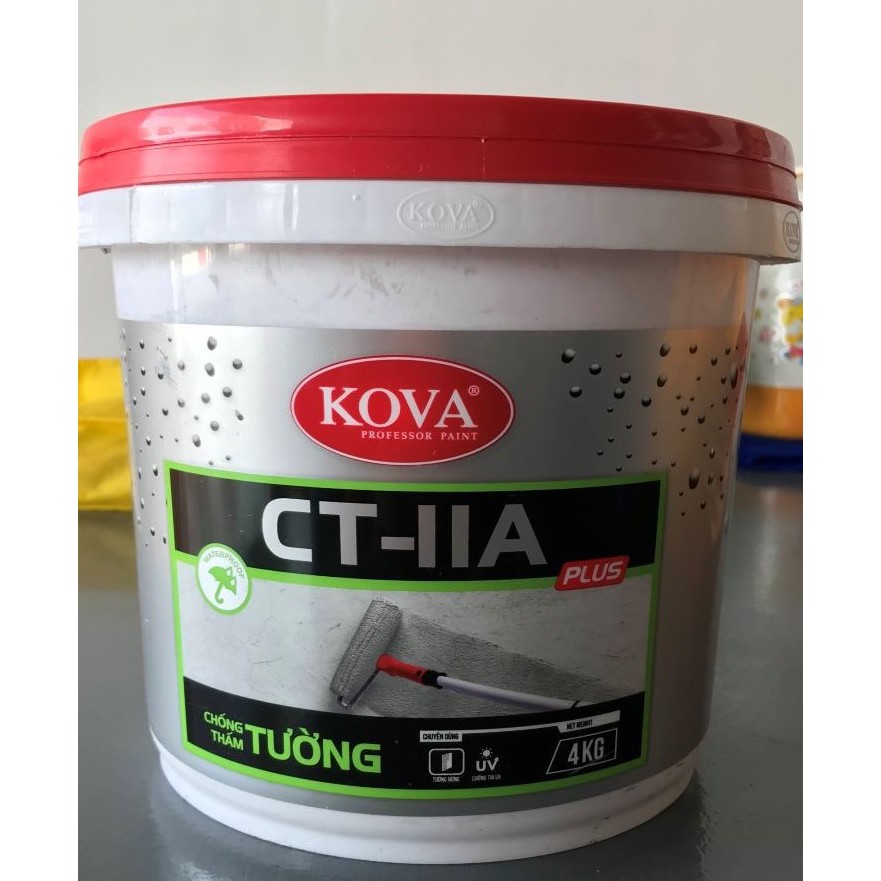 Sơn chống thấm tường Kova CT-11A Plus 4kg dùng cho tường đứng, vữa xi măng