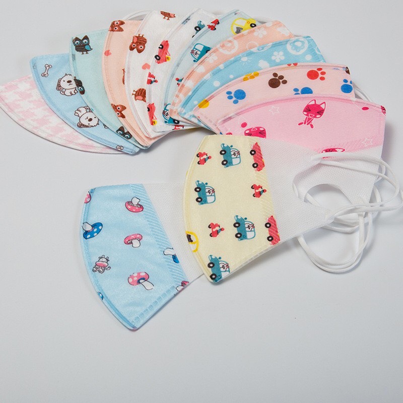 Set 10 khẩu trang 3D kháng khuẩn phối nhiều hình cho bé từ 0-10 tuổi
