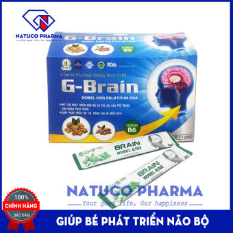 Cốm bổ não trẻ em G Brain - Bổ sung DHA, vitamin và khoáng chất giúp bé phát triển bé thông minh, trí nhớ tốt - Hộp 20 gói 3g