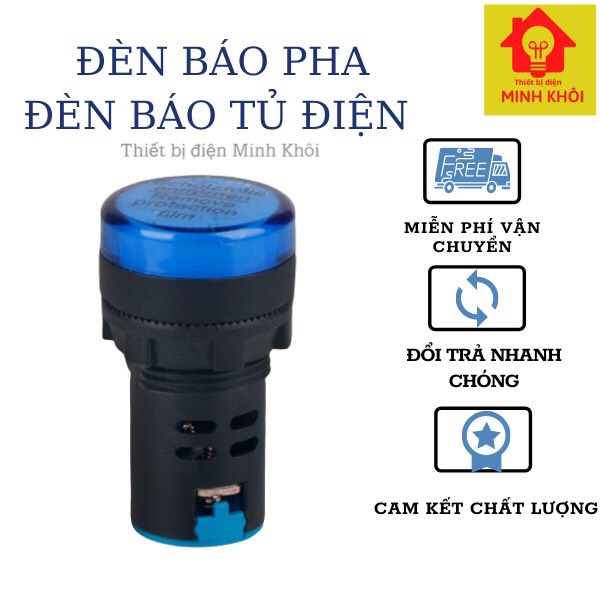 Đèn báo pha phi 22 loại tốt 220v, đèn báo tủ điện Đèn báo pha, đèn báo tủ điện phi 22,công tắc đèn báo,đèn led