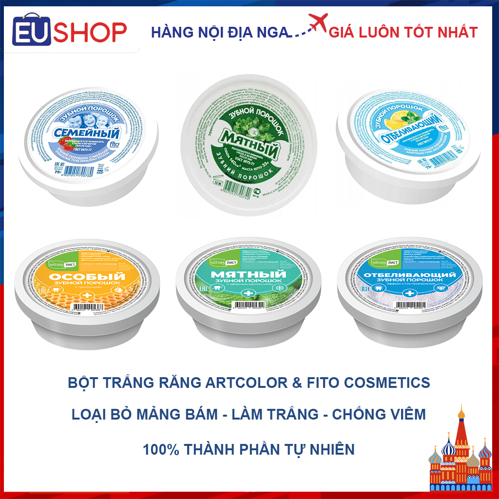 Bột làm trắng răng artcolor Nga – Hộp 75g