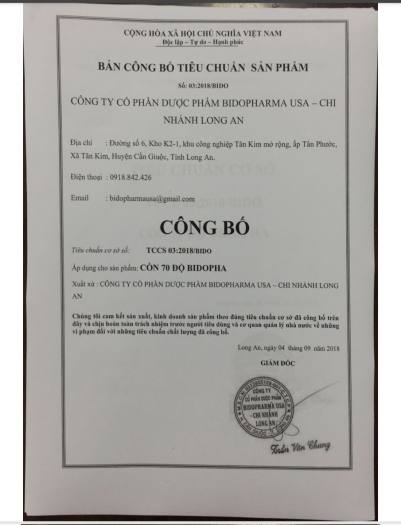 Cồn sát khuẩn 70 độ  BIDOPHAR vòi xịt phun sương rửa tay kháng khuẩn chai 1000ml (1 lít)