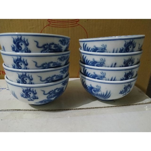 Bát cơm thờ cúng vẽ rồng phượng Bát Tràng