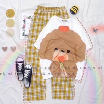 SÉT ÁO 3D + QUẦN KẺ, Thời trang nữ, Đồ bộ, Sét quần áo, Sét đẹp, Sét nữ, Sét đồ nữ, Sét bộ nữ quần ống rộng, Sét đồ nữ cá tính