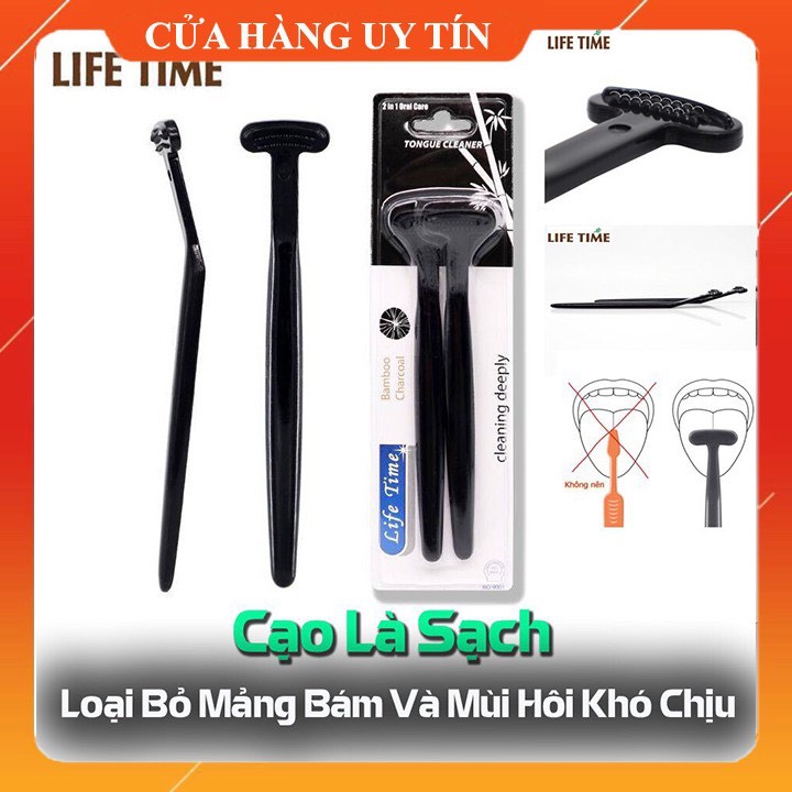 Dụng cụ cạo dơ lưỡi cao ấp - đánh bay mùi hôi miệng - combo 1 vỉ 2 chiếc