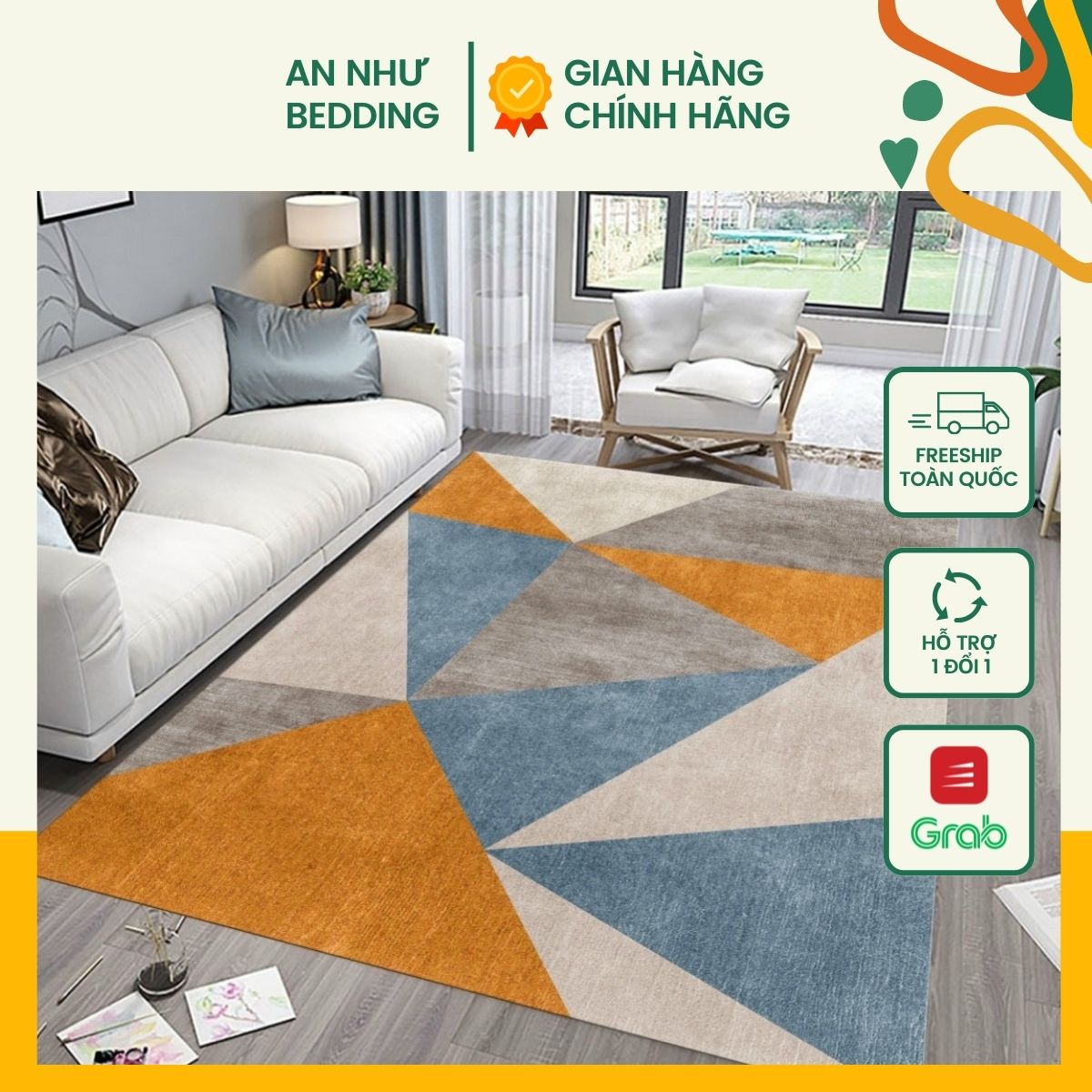 Thảm bali, thảm bali trải sàn 2mx3m & 1m6x2m3 An Như Bedding