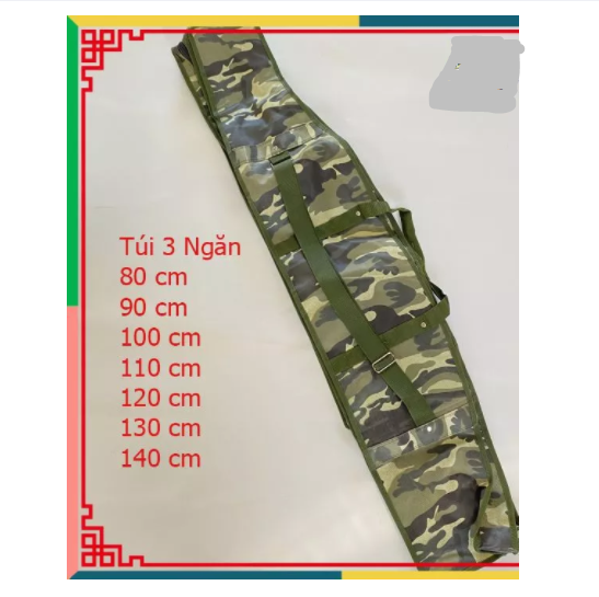 Túi đựng cần câu cá 3 ngăn rằn ri đủ size từ 80cm đến 140cm, tui dung can cau ca, tui dung can cau ca cao cap