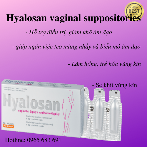 Hyalosan Vaginal Suppositories - Hỗ trợ giảm khô, se khít cho phụ nữ