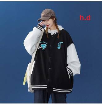 Áo khoác bomber nữ, áo gió nam nữ phối màu đen trắng siêu xinh