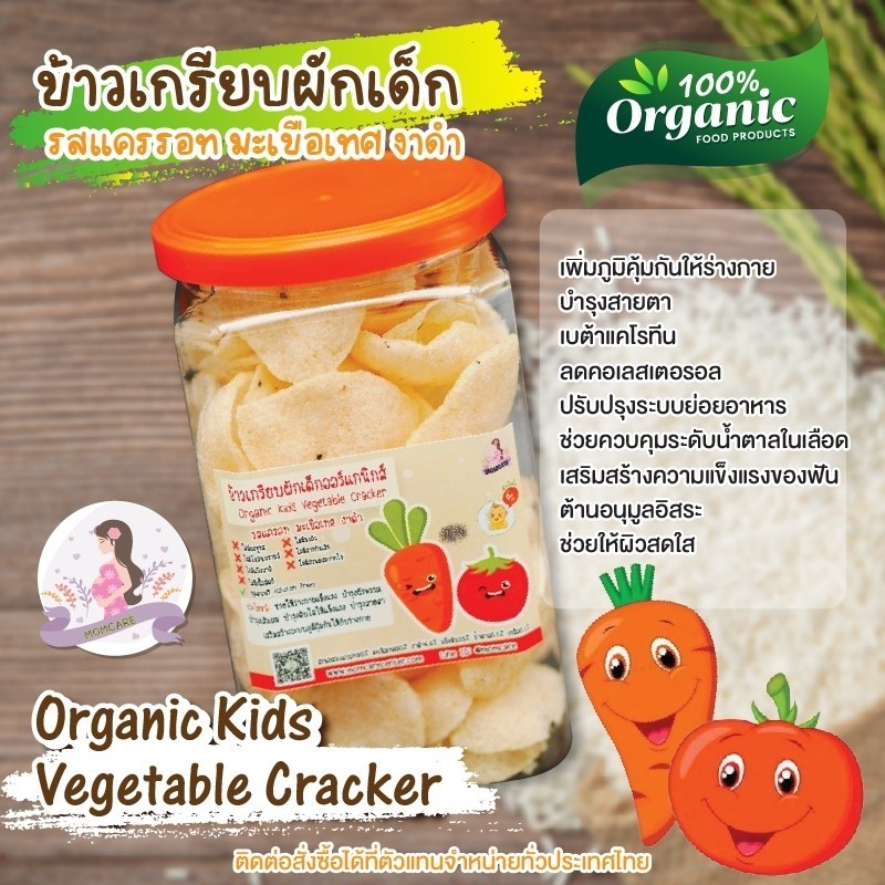 ข้าวเกรียบเด็กออแกนิค 6M+ ทอดด้วยน้ำมันรำข้าว gluten free ขนมเด็ก อาหารเด็ก ข้าวเกรียบผักเด็ก